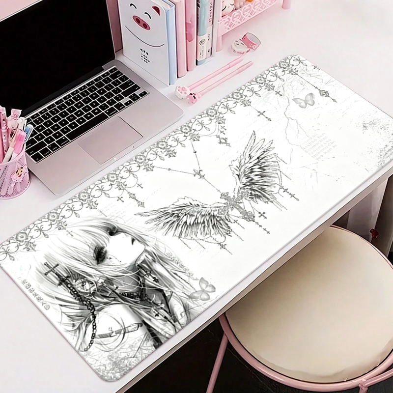 Tech Accessories For Desk - Кожаный коврик для мыши, черно-белый, в